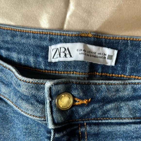 Zara Blue Flare Wide Leg Jeans - Picture 3 of 11